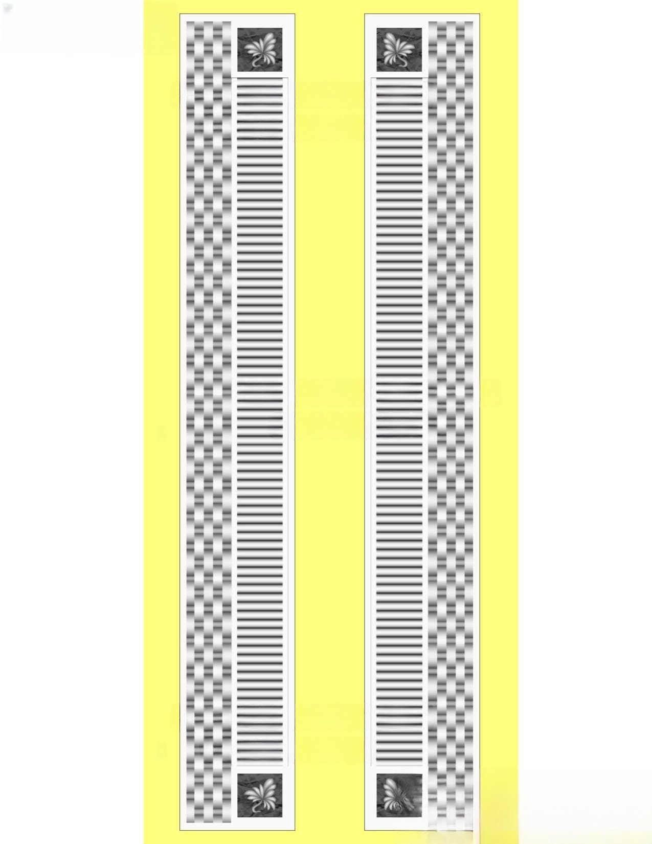 MD - MIX-103 Contemporary Floral Geometric Slim Door Panel 3D Model